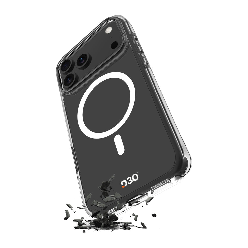 Puro Impact Clear D3O TPU+PC Case Compatible with MagSafe for iPhone 17 Pro - Transparent_0