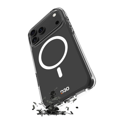 Puro Impact Clear D3O TPU+PC Case Compatible with MagSafe for iPhone 17 Pro - Transparent_0