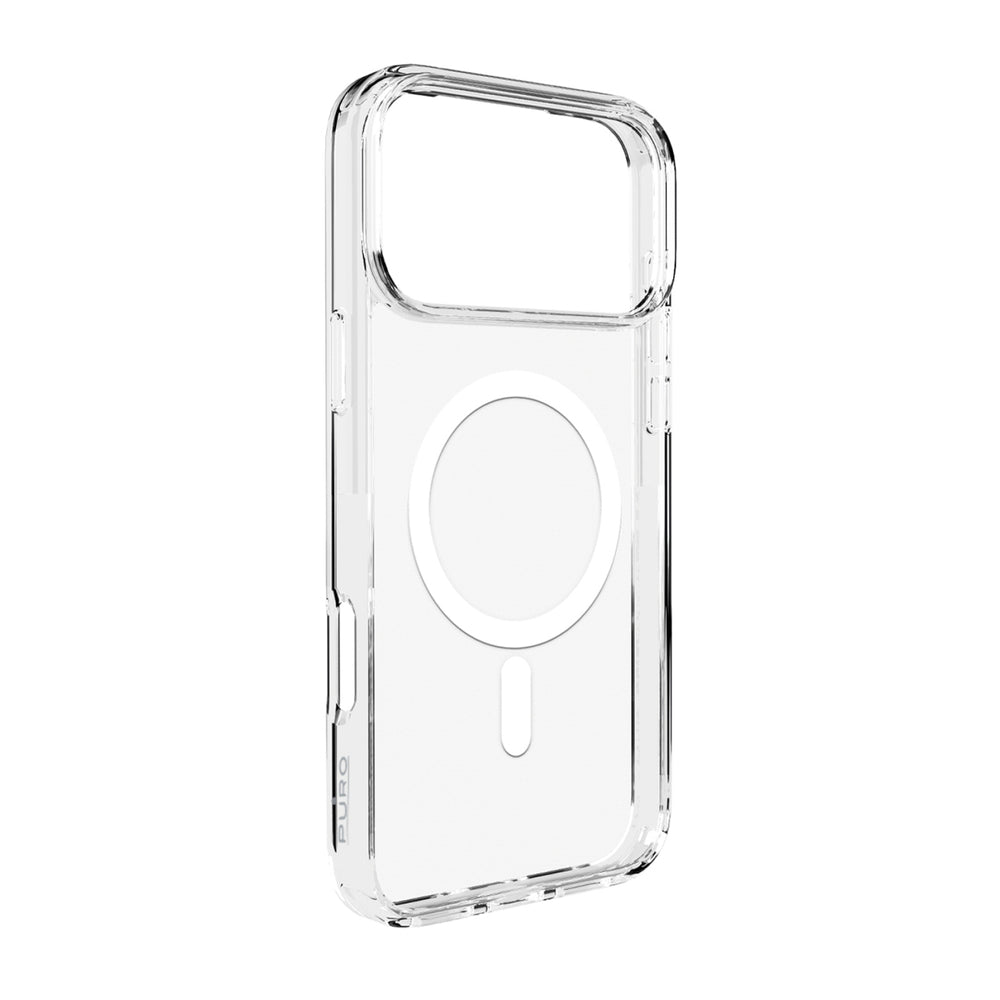 Puro Lite Mag TPU+PC Case Compatible with MagSafe for iPhone 17 Pro - Transparent with White Ring_0