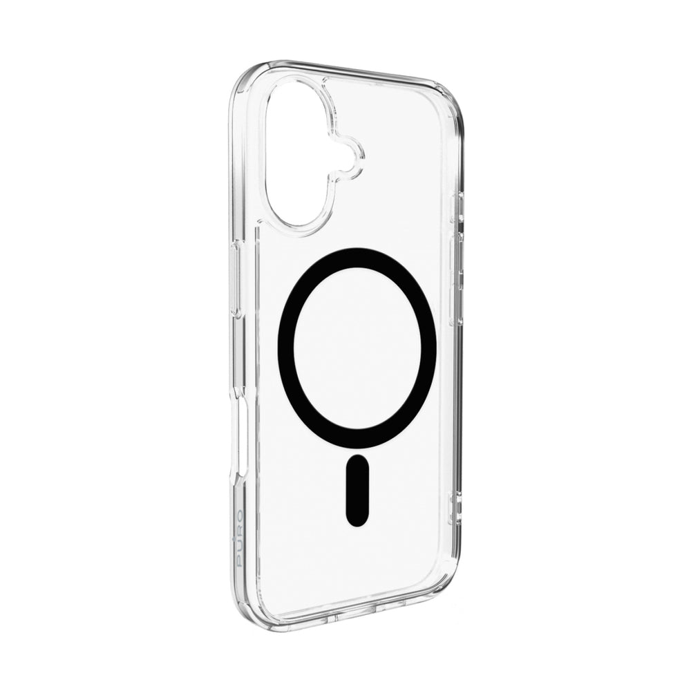Puro Lite Mag TPU+PC Case Compatible with MagSafe for iPhone 17 - Transparent with Black Ring_0