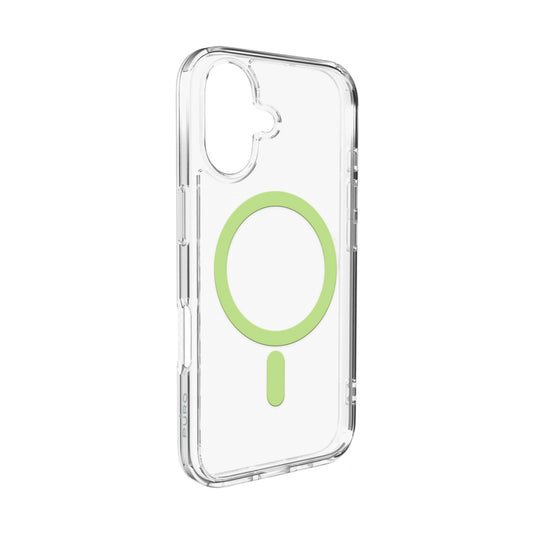 Puro Lite Mag TPU+PC Case Compatible with MagSafe for iPhone 17 - Transparent with Green Ring_0