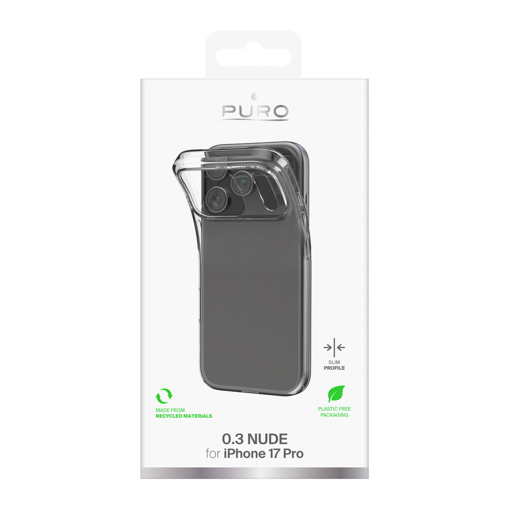 Puro 0.3 Nude Ultra-Slim TPU Case for iPhone 17 Pro - Transparent_1