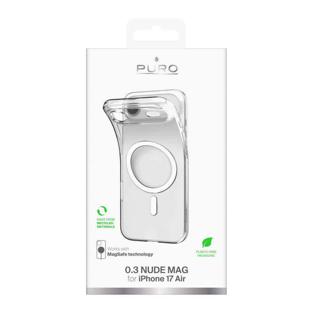 Puro 0.3 MAG Ultra-Slim TPU Case Compatible with MagSafe for iPhone 17 Air - Transparent_1