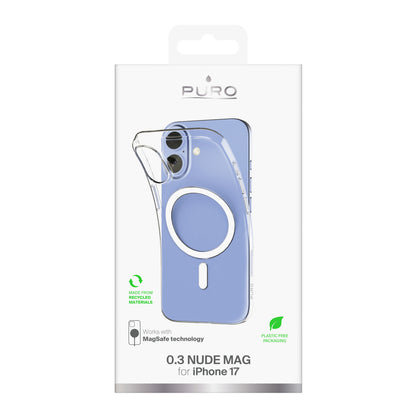 Puro 0.3 MAG Ultra-Slim TPU Case Compatible with MagSafe for iPhone 17 - Transparent_1