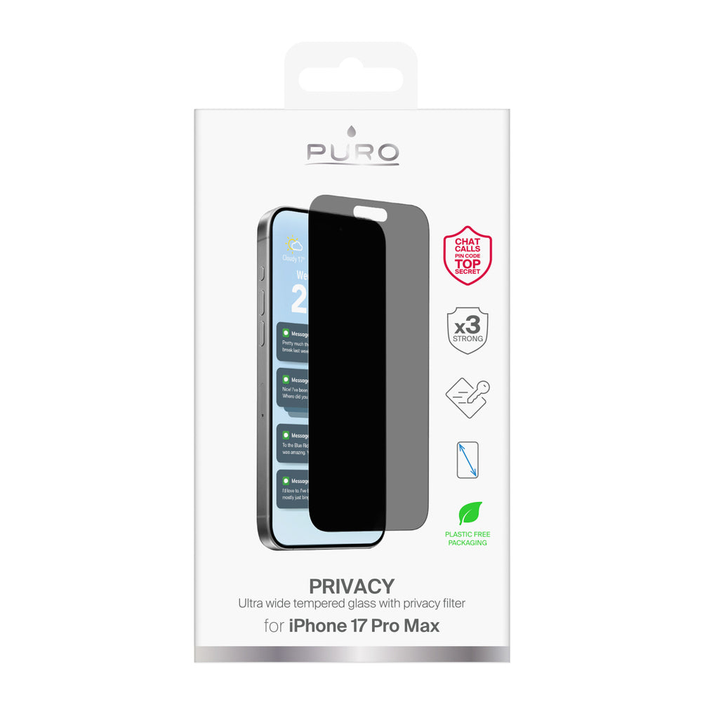 Puro Privacy Tempered Glass for iPhone 17 Pro Max_1