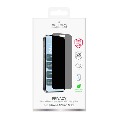 Puro Privacy Tempered Glass for iPhone 17 Pro Max_1