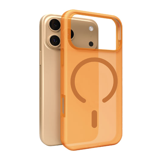 Puro Daylight Magsafe Compatible Silicone Case for iPhone 17 Pro Max - Translucent Orange_0