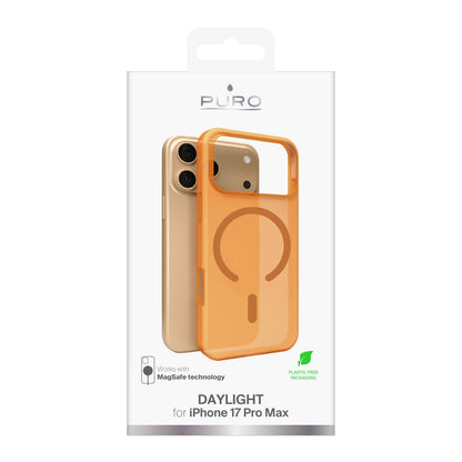 Puro Daylight Magsafe Compatible Silicone Case for iPhone 17 Pro Max - Translucent Orange_1