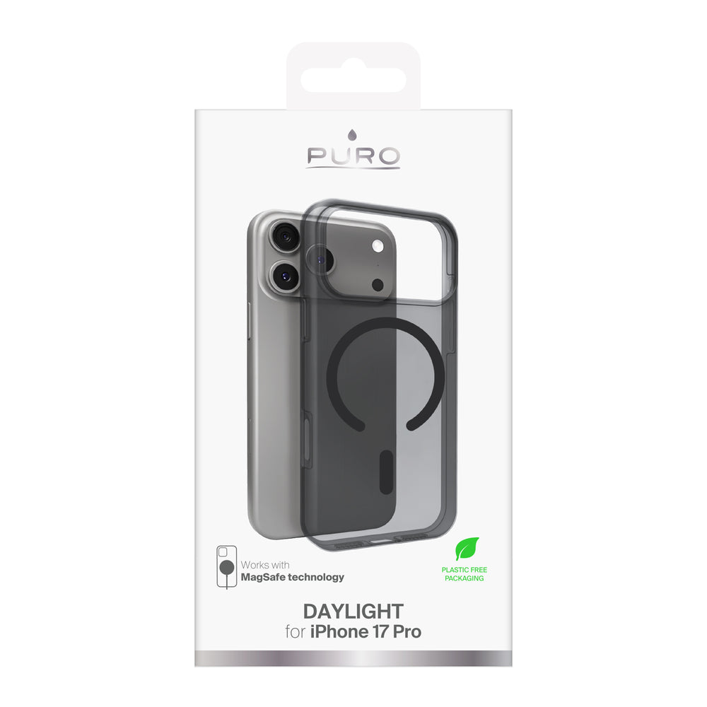 Puro Daylight Magsafe Compatible Silicone Case for iPhone 17 Pro - Translucent Black_1