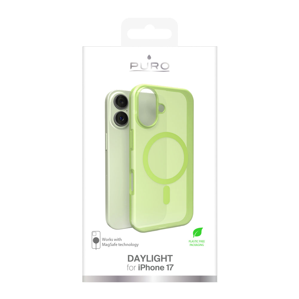 Puro Daylight Magsafe Compatible Silicone Case for iPhone 17 - Translucent Green_1