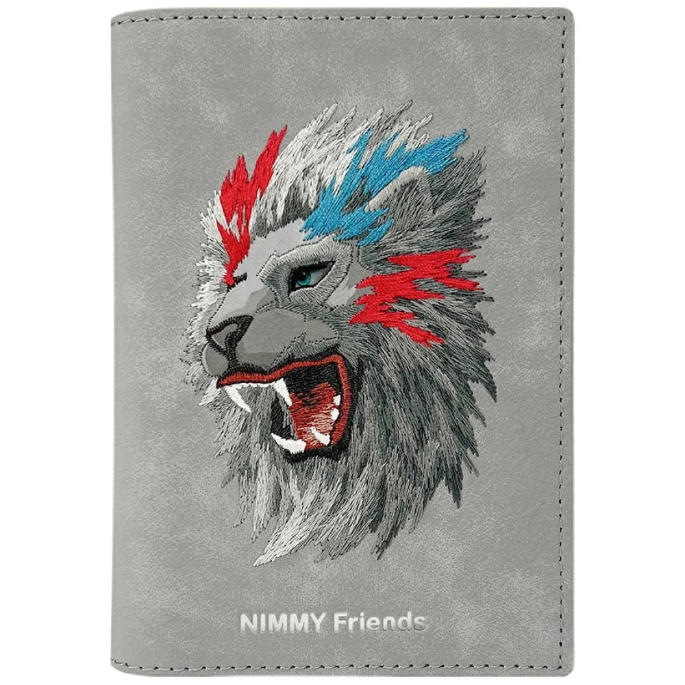 Nimmy Raptor Lion Passport/Wallet Case - Gray_0