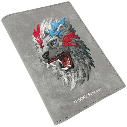 Nimmy Raptor Lion Passport/Wallet Case - Gray_4