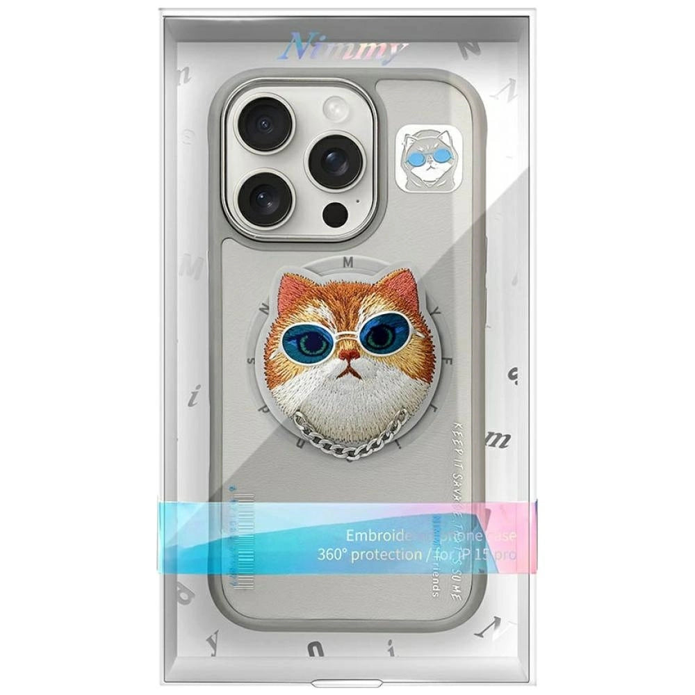 Nimmy Glasses Cool Cat MagSafe Case for iPhone 16 Pro Max - Gray_9