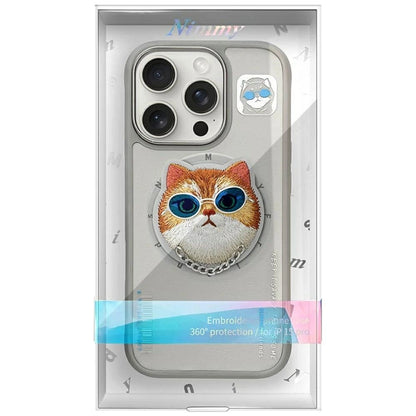 Nimmy Glasses Cool Cat MagSafe Case for iPhone 16 Pro Max - Gray_9