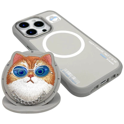 Nimmy Glasses Cool Cat MagSafe Case for iPhone 16 Pro Max - Gray_2