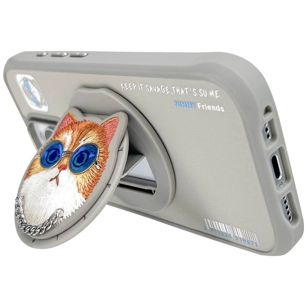 Nimmy Glasses Cool Cat MagSafe Case for iPhone 16 Pro Max - Gray_4