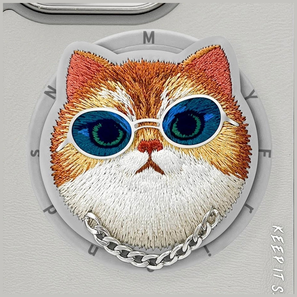 Nimmy Glasses Cool Cat MagSafe Case for iPhone 16 Pro Max - Gray_7