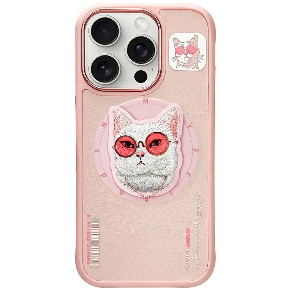 Nimmy Glasses Cool Cat MagSafe Case for iPhone 16 Pro - Pink_0