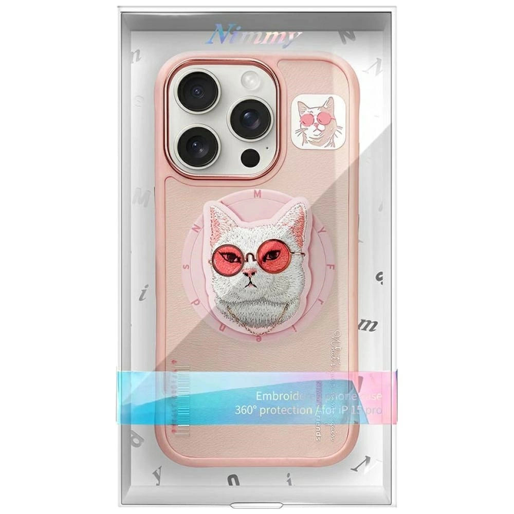 Nimmy Glasses Cool Cat MagSafe Case for iPhone 16 Pro - Pink_9