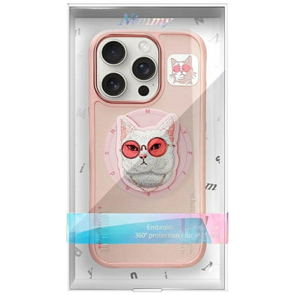 Nimmy Glasses Cool Cat MagSafe Case for iPhone 16 Pro - Pink_9