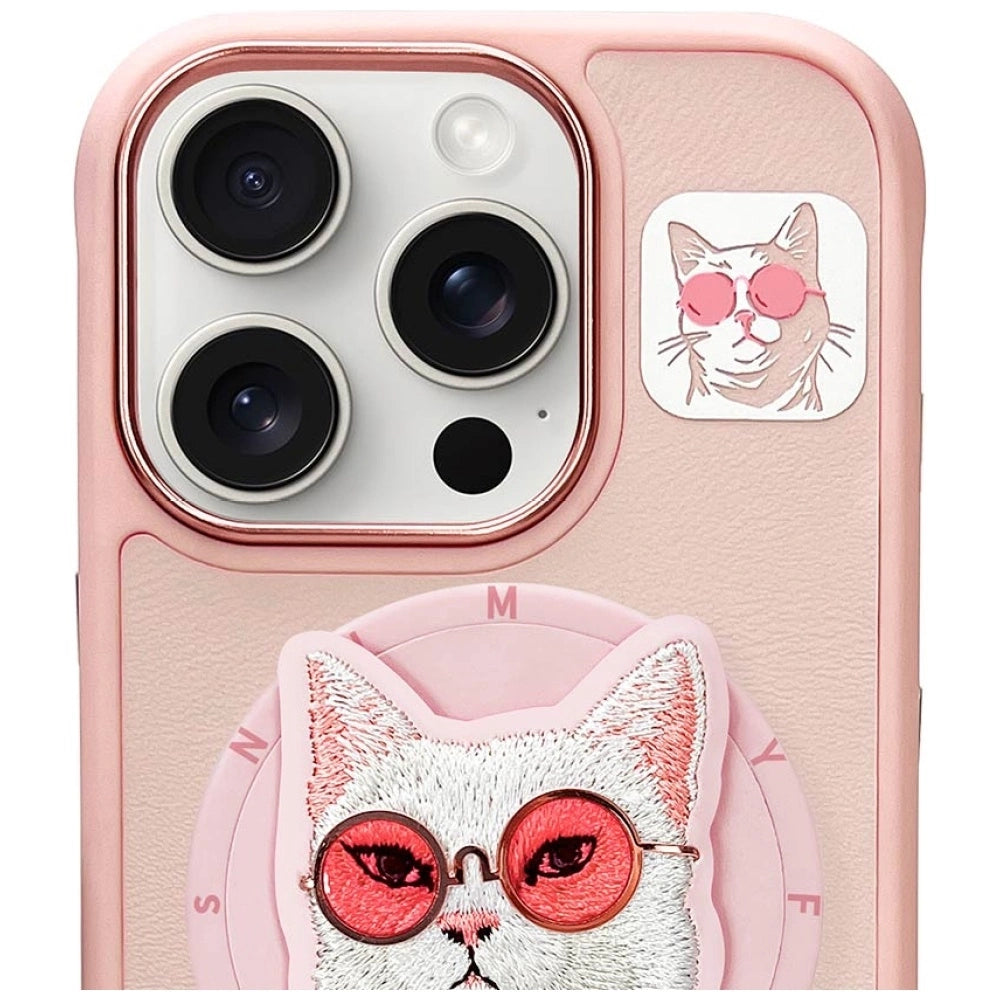 Nimmy Glasses Cool Cat MagSafe Case for iPhone 16 Pro - Pink_1