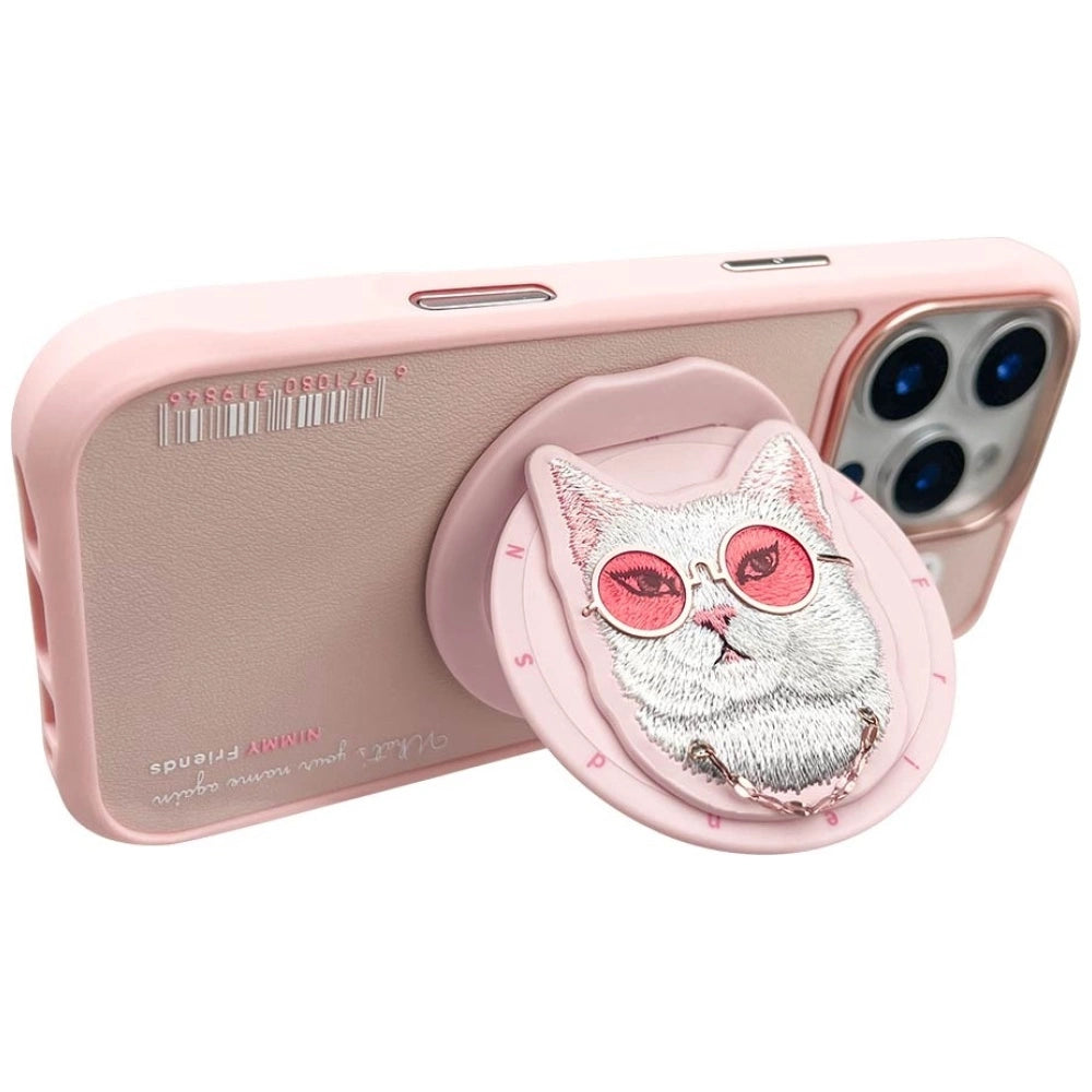 Nimmy Glasses Cool Cat MagSafe Case for iPhone 16 Pro - Pink_3