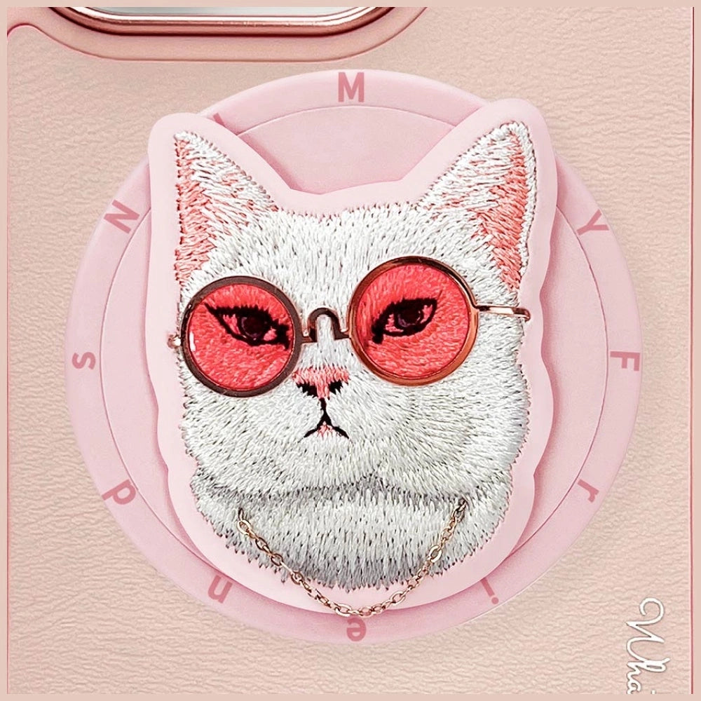 Nimmy Glasses Cool Cat MagSafe Case for iPhone 16 Pro - Pink_7
