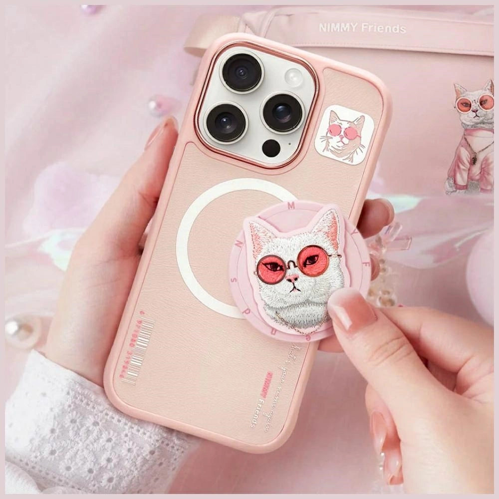 Nimmy Glasses Cool Cat MagSafe Case for iPhone 16 Pro - Pink_8
