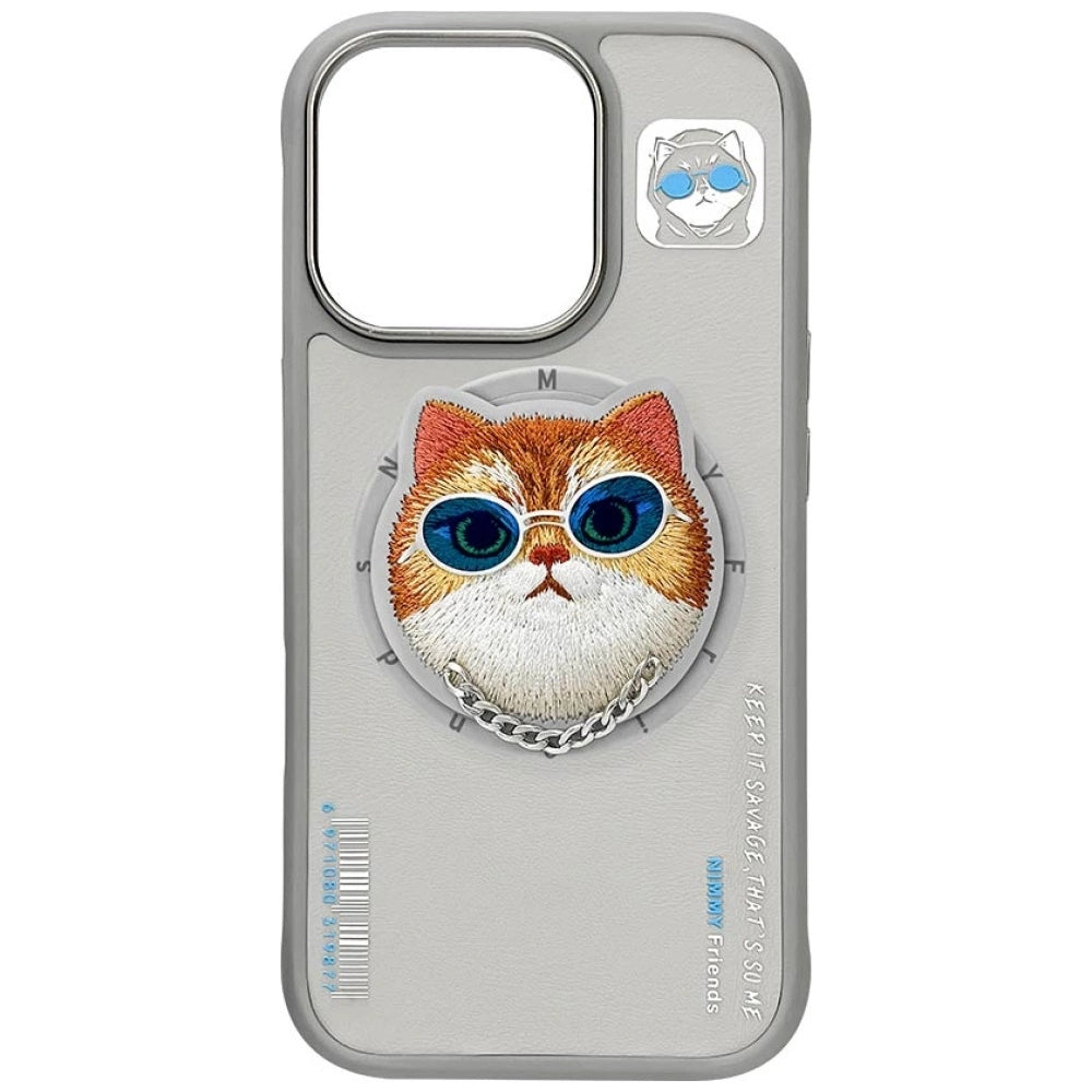 Nimmy Glasses Cool Cat MagSafe Case for iPhone 16 Pro - Gray_5