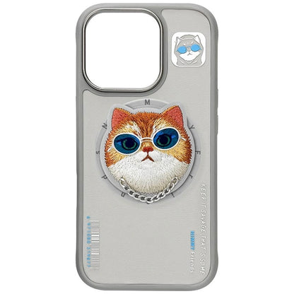 Nimmy Glasses Cool Cat MagSafe Case for iPhone 16 Pro - Gray_5
