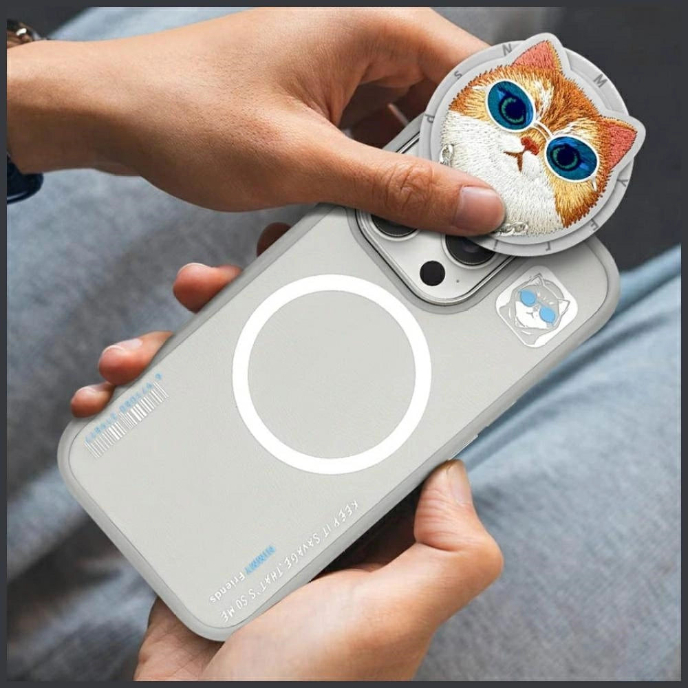 Nimmy Glasses Cool Cat MagSafe Case for iPhone 16 Pro - Gray_8