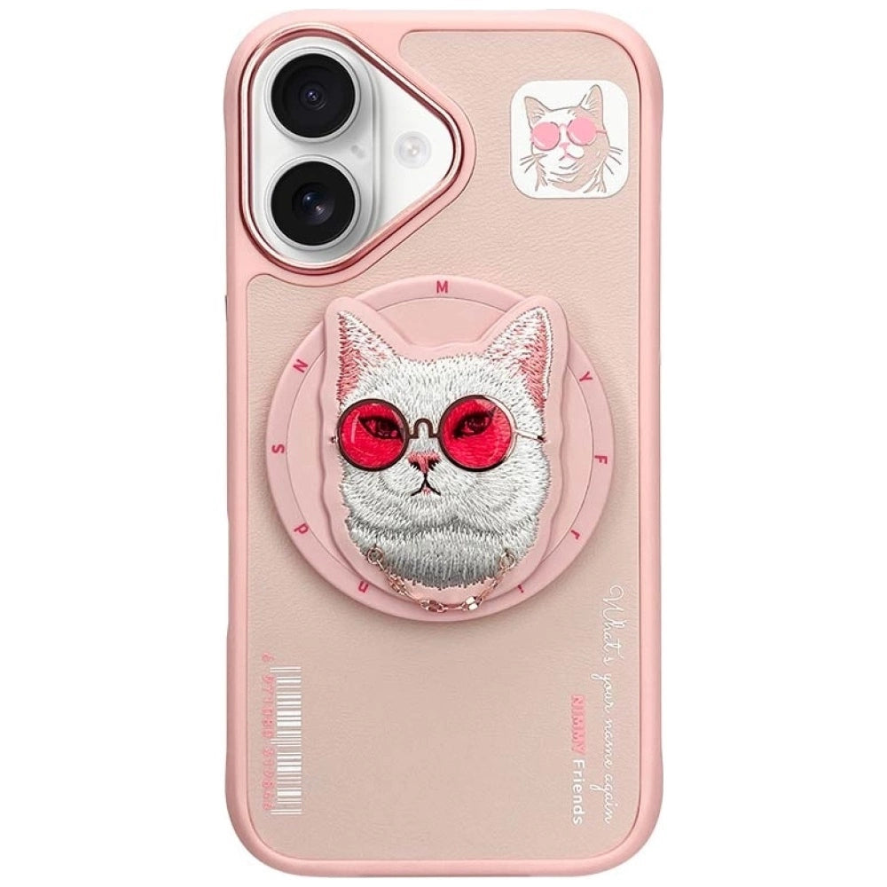 Nimmy Glasses Cool Cat MagSafe Case for iPhone 16 - Pink_0
