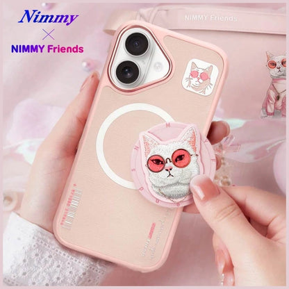 Nimmy Glasses Cool Cat MagSafe Case for iPhone 16 - Pink_15