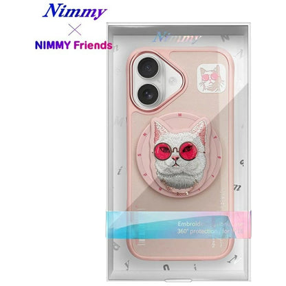 Nimmy Glasses Cool Cat MagSafe Case for iPhone 16 - Pink_16