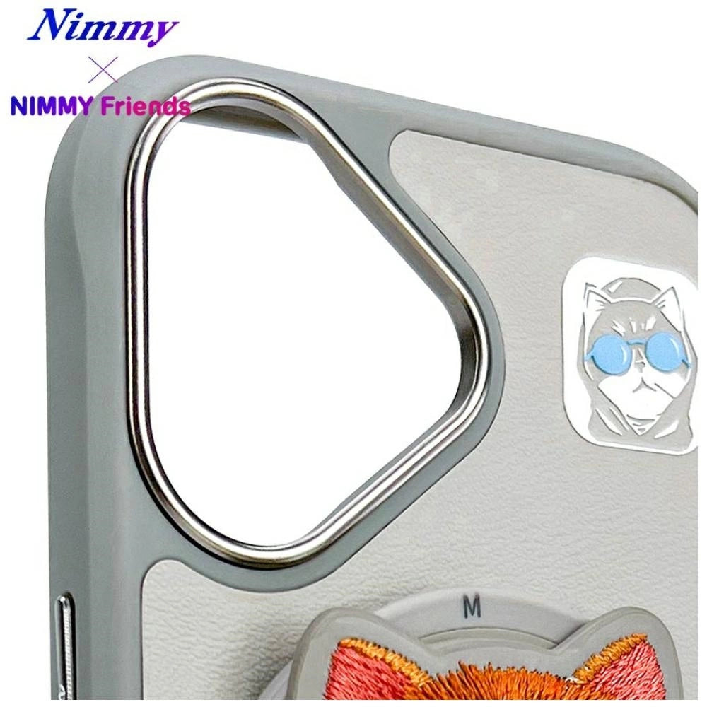 Nimmy Glasses Cool Cat MagSafe Case for iPhone 16 - Gray_9