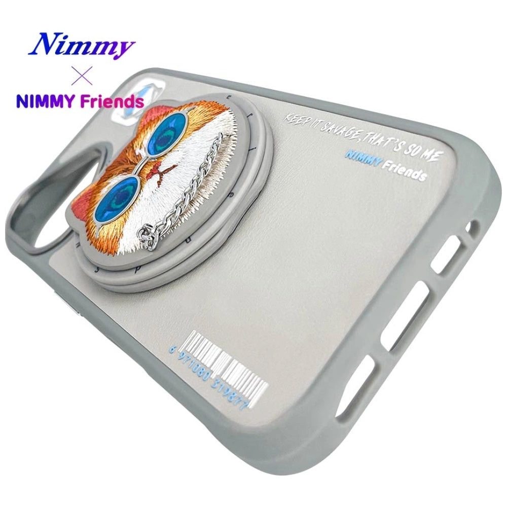 Nimmy Glasses Cool Cat MagSafe Case for iPhone 16 - Gray_12