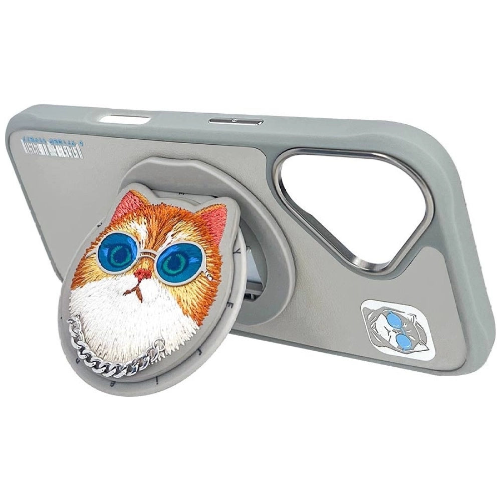 Nimmy Glasses Cool Cat MagSafe Case for iPhone 16 - Gray_13