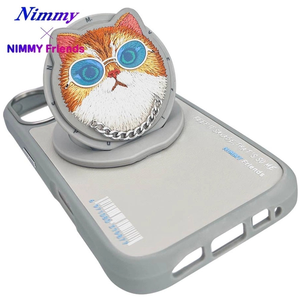 Nimmy Glasses Cool Cat MagSafe Case for iPhone 16 - Gray_14