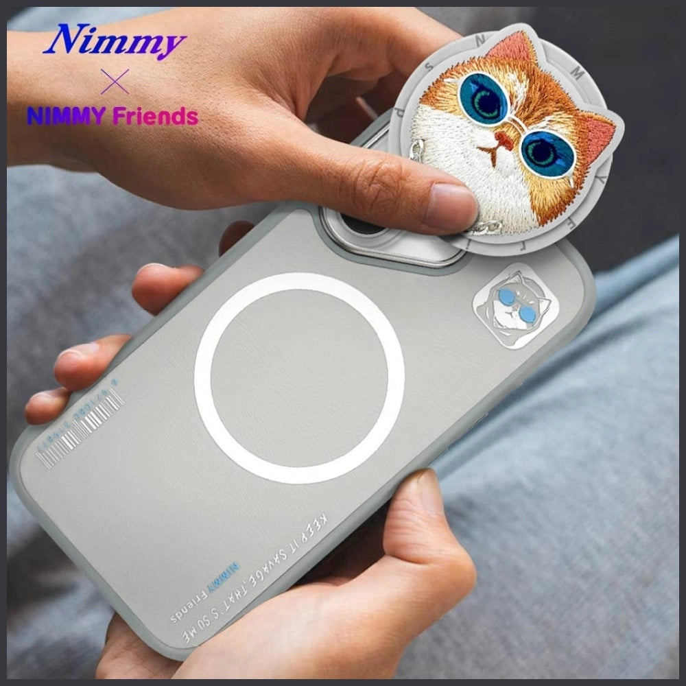 Nimmy Glasses Cool Cat MagSafe Case for iPhone 16 - Gray_15