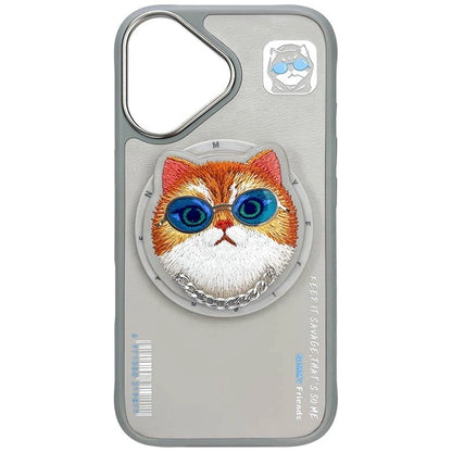 Nimmy Glasses Cool Cat MagSafe Case for iPhone 16 - Gray_1