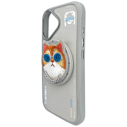 Nimmy Glasses Cool Cat MagSafe Case for iPhone 16 - Gray_3