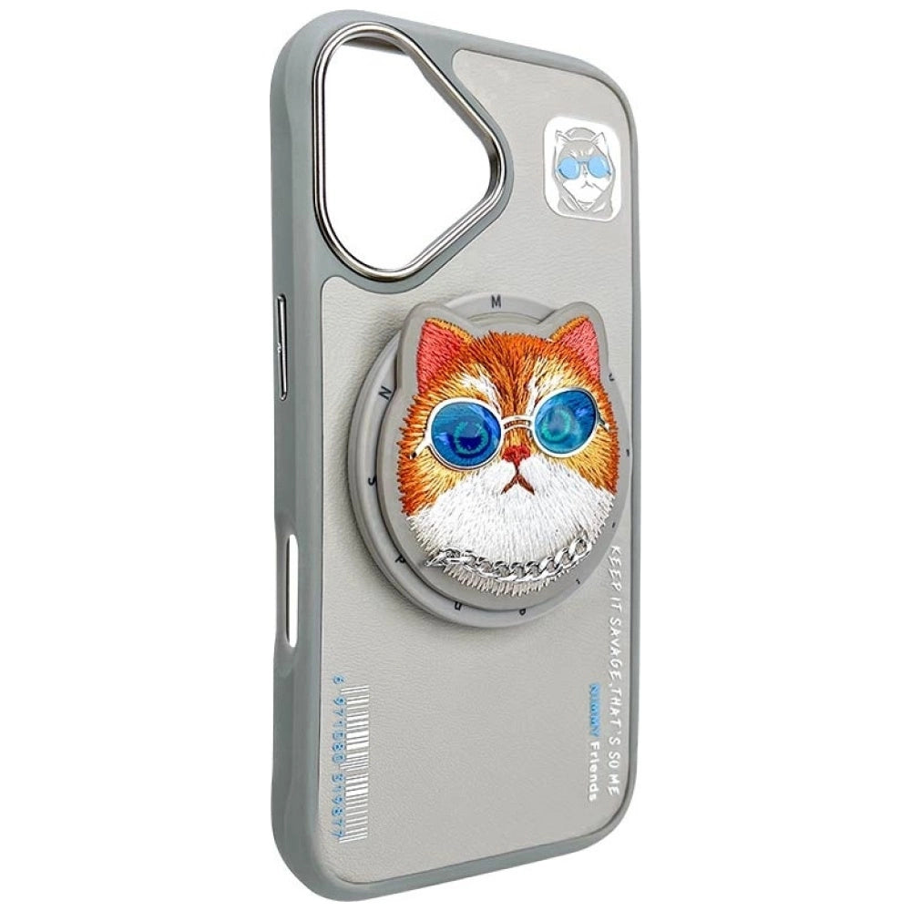 Nimmy Glasses Cool Cat MagSafe Case for iPhone 16 - Gray_4