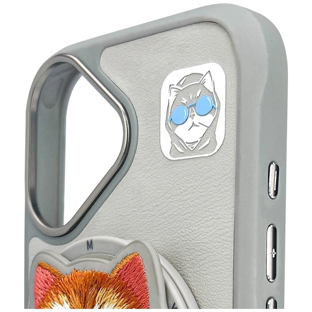 Nimmy Glasses Cool Cat MagSafe Case for iPhone 16 - Gray_8