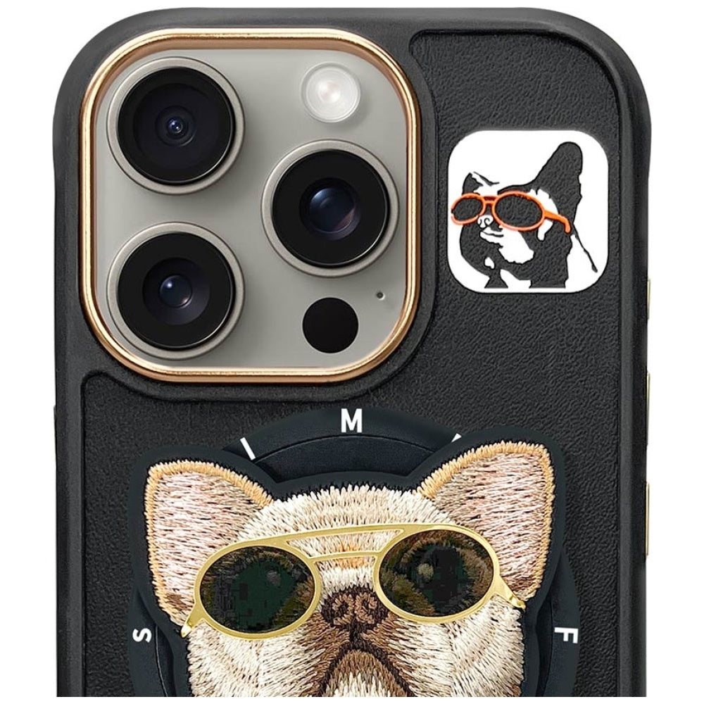Nimmy Glasses Cool Dog MagSafe Case for iPhone 16 Pro - Black_1