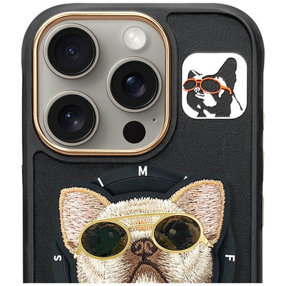 Nimmy Glasses Cool Dog MagSafe Case for iPhone 16 Pro - Black_1