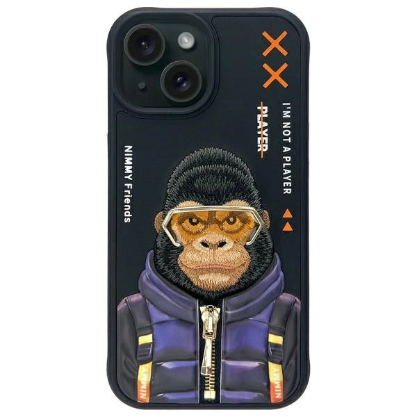 Nimmy Cool&amp;Cute 2.0 Monkey case for iPhone 15 - black_0