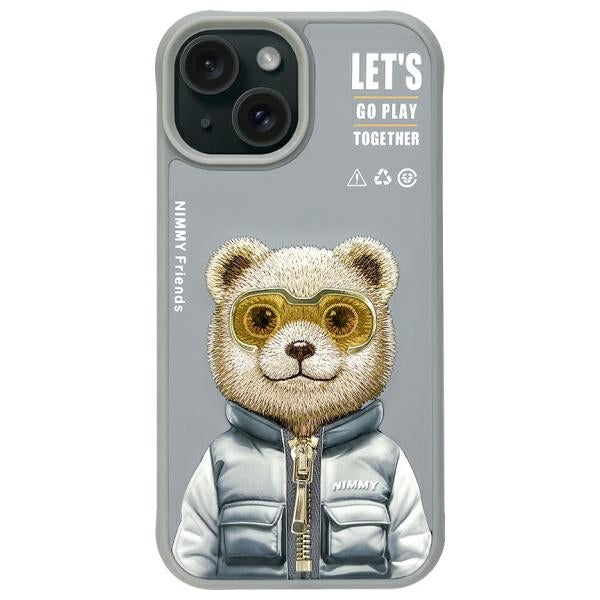 Nimmy Cool&amp;Cute 2.0 Bear Case for iPhone 15 - Gray_0