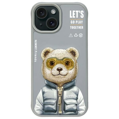 Nimmy Cool&amp;Cute 2.0 Bear Case for iPhone 15 - Gray_0