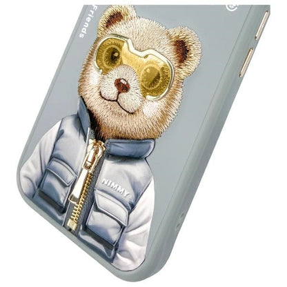 Nimmy Cool&amp;Cute 2.0 Bear Case for iPhone 15 - Gray_9
