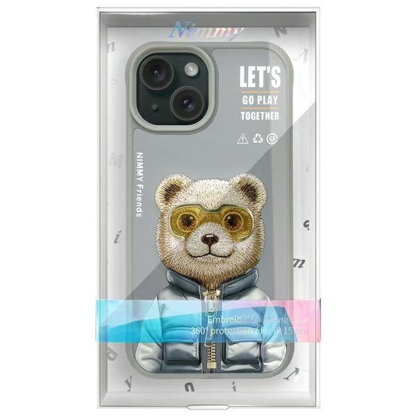 Nimmy Cool&amp;Cute 2.0 Bear Case for iPhone 15 - Gray_12